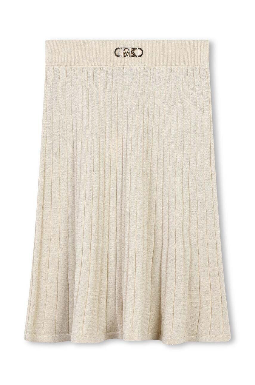Michael Kors fusta fete culoarea auriu, midi, evazati, R30194