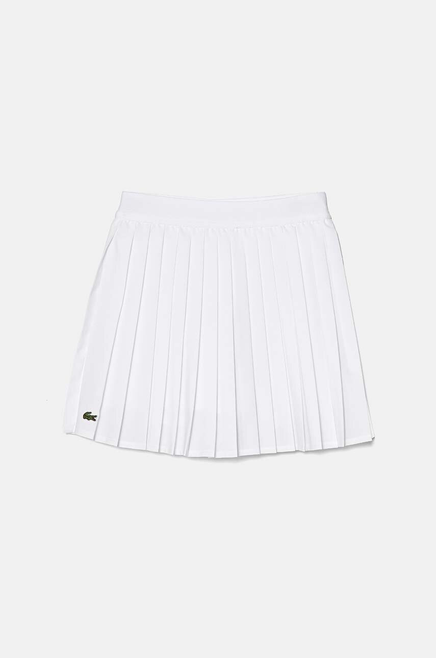 

Детска пола Lacoste в бяло къса разкроена JJ7341, Бял