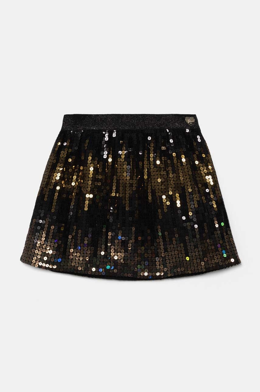 Levně Dětská sukně Guess zlatá barva, mini, áčková, K4BD01 KCH80
