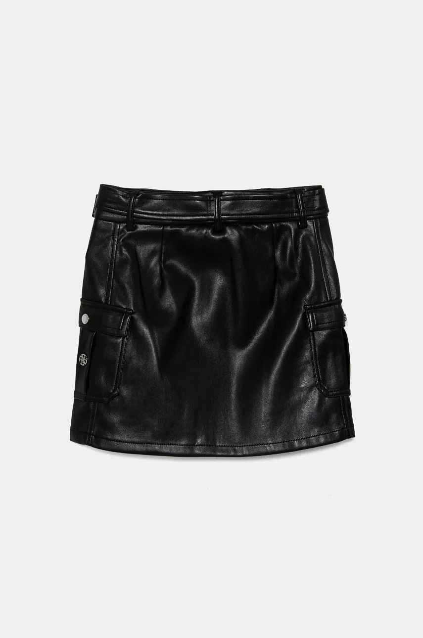 Детская юбка Guess цвет чёрный mini прямая J4BD07 WE8D0 Детская юбка Guess цвет чёрный mini прямая J4BD07 WE8D0