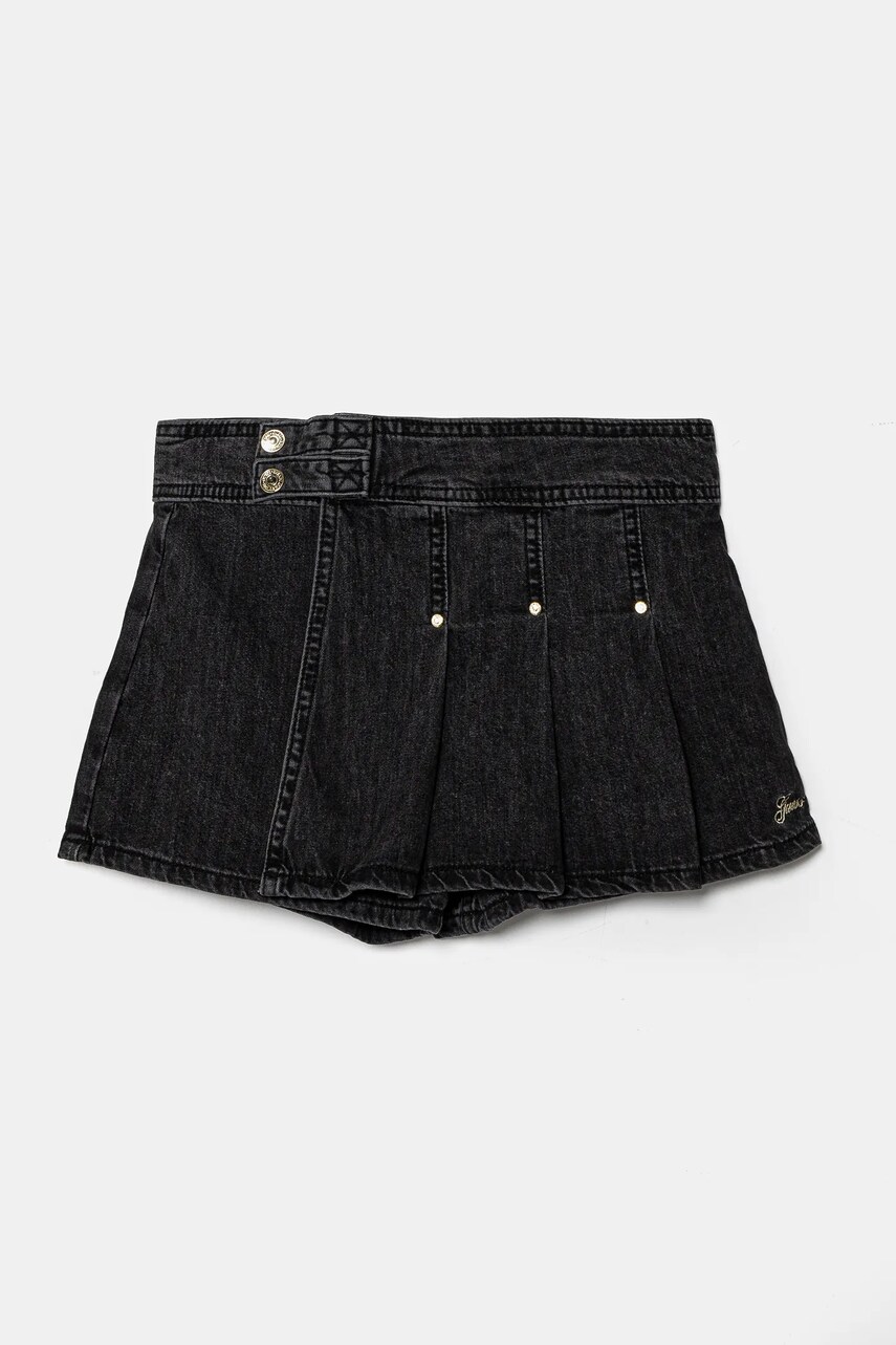 Levně Dětská riflová sukně Guess černá barva, mini, áčková, J4BD05 D5G40