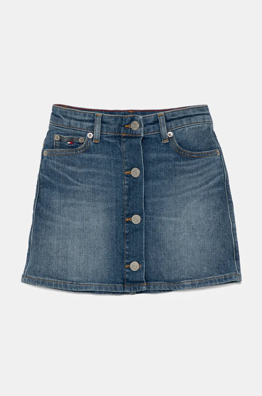 Детская джинсовая юбка Tommy Hilfiger цвет синий mini прямая KG0KG08243