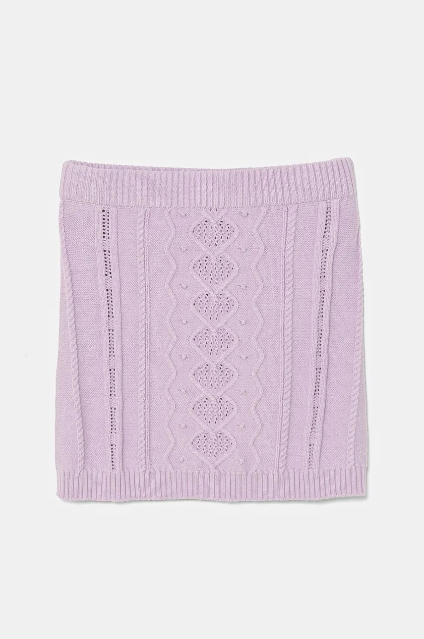 United Colors of Benetton fustă din amestec de lână pentru copii culoarea violet, mini, drept, 1WUAC000E