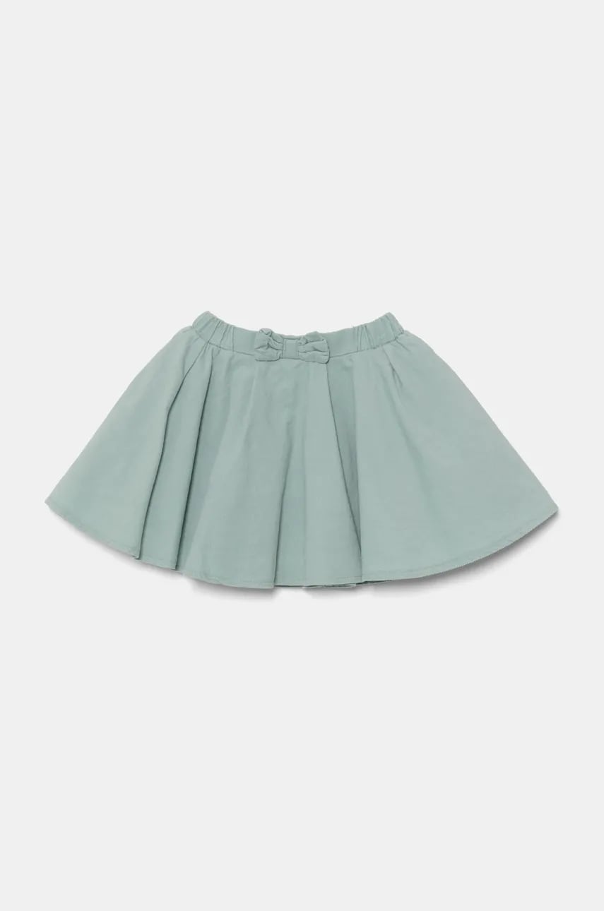 United Colors of Benetton fustă din catifea pentru copii culoarea verde, mini, evazati, 4O5GG000Y