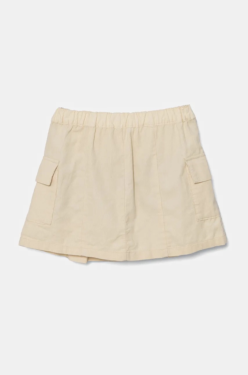 Детская вельветовая юбка United Colors of Benetton цвет бежевый mini прямая 4O5GC0021 Детская вельветовая юбка United Colors of Benetton цвет бежевый mini прямая 4O5GC0021