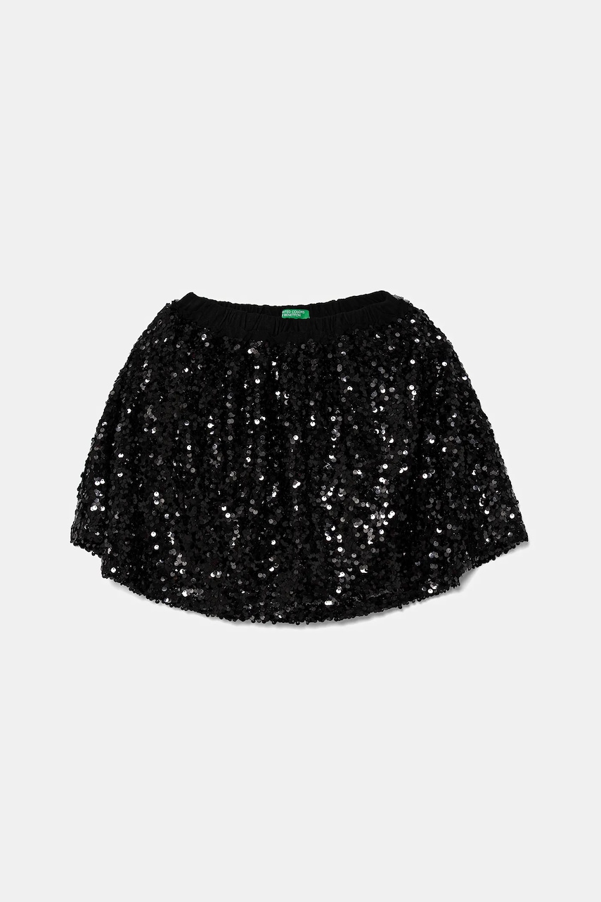 United Colors of Benetton fusta fete culoarea negru, mini, evazati, 48U9C001S