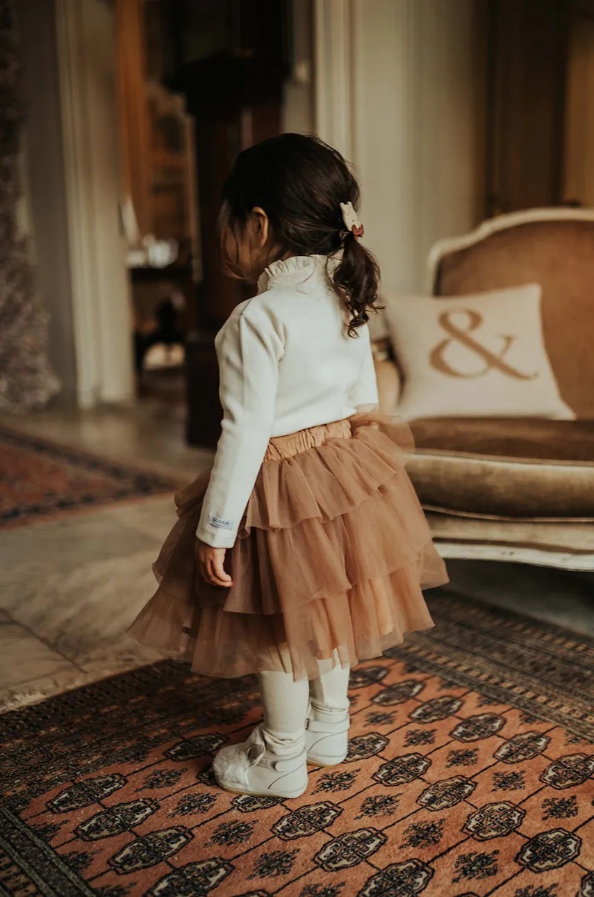 

Бебешка пола Donsje Lowlo Skirt в кафяво къса разкроена 4084500, Кафяв