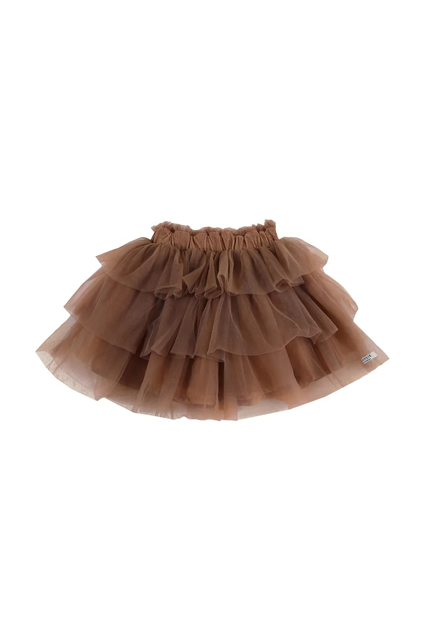 Детская юбка Donsje Mirre Skirt цвет коричневый mini расклешённая 4087700 Детская юбка Donsje Mirre Skirt цвет коричневый mini расклешённая 4087700