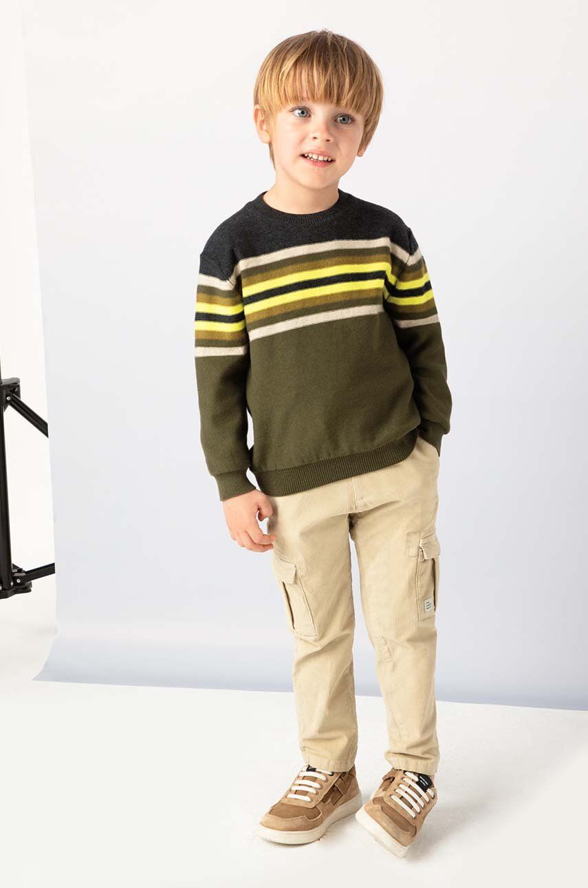 Mayoral pantaloni copii cargo sztruks culoarea bej, neted, 4535