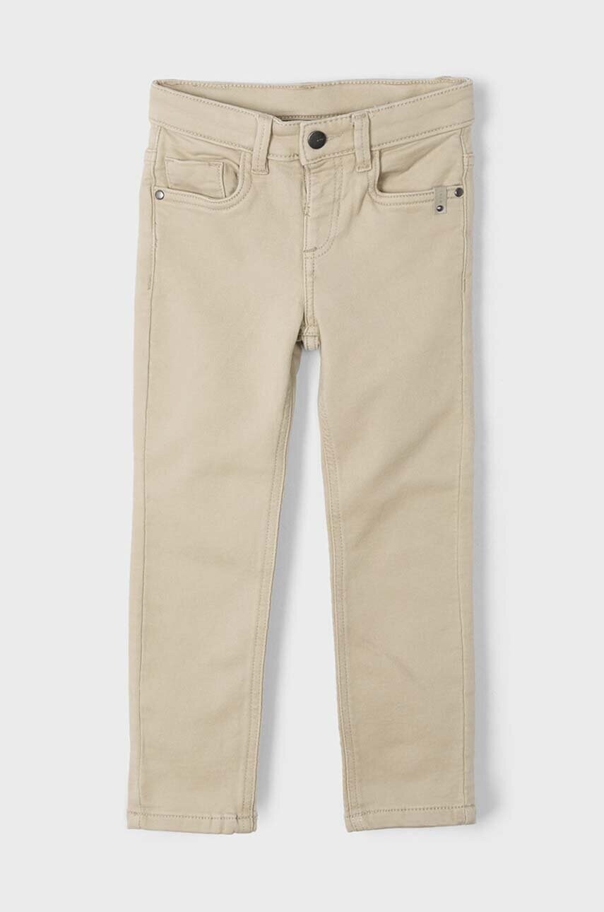 

Детски панталон Mayoral Sponie soft slim fit в бежово с изчистен дизайн 4539, Бежов