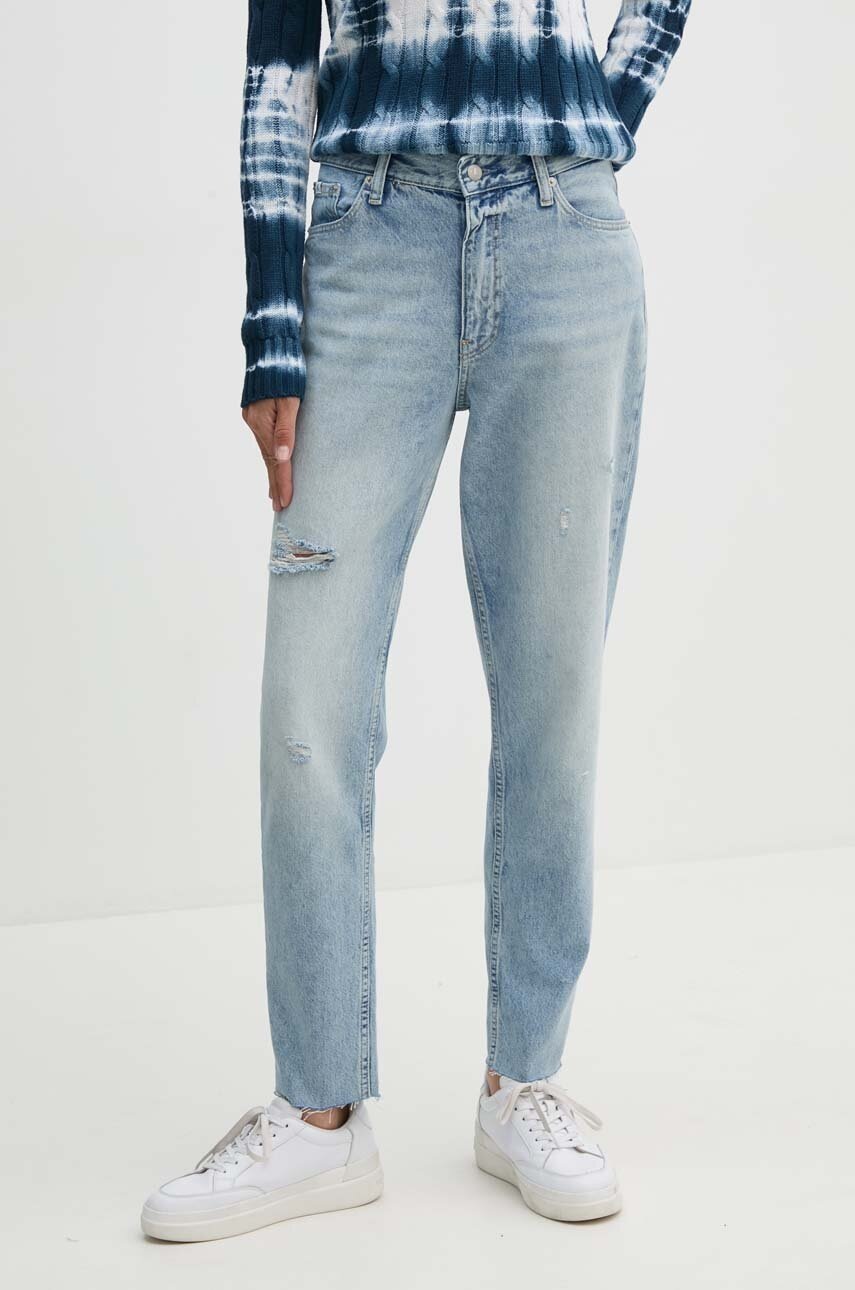 

Дънки Calvin Klein Jeans с висока талия J20J223653, Син