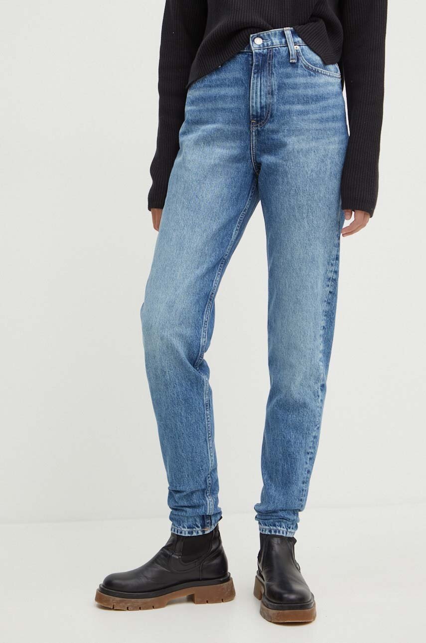 

Дънки Calvin Klein Jeans с висока талия J20J223655, Син