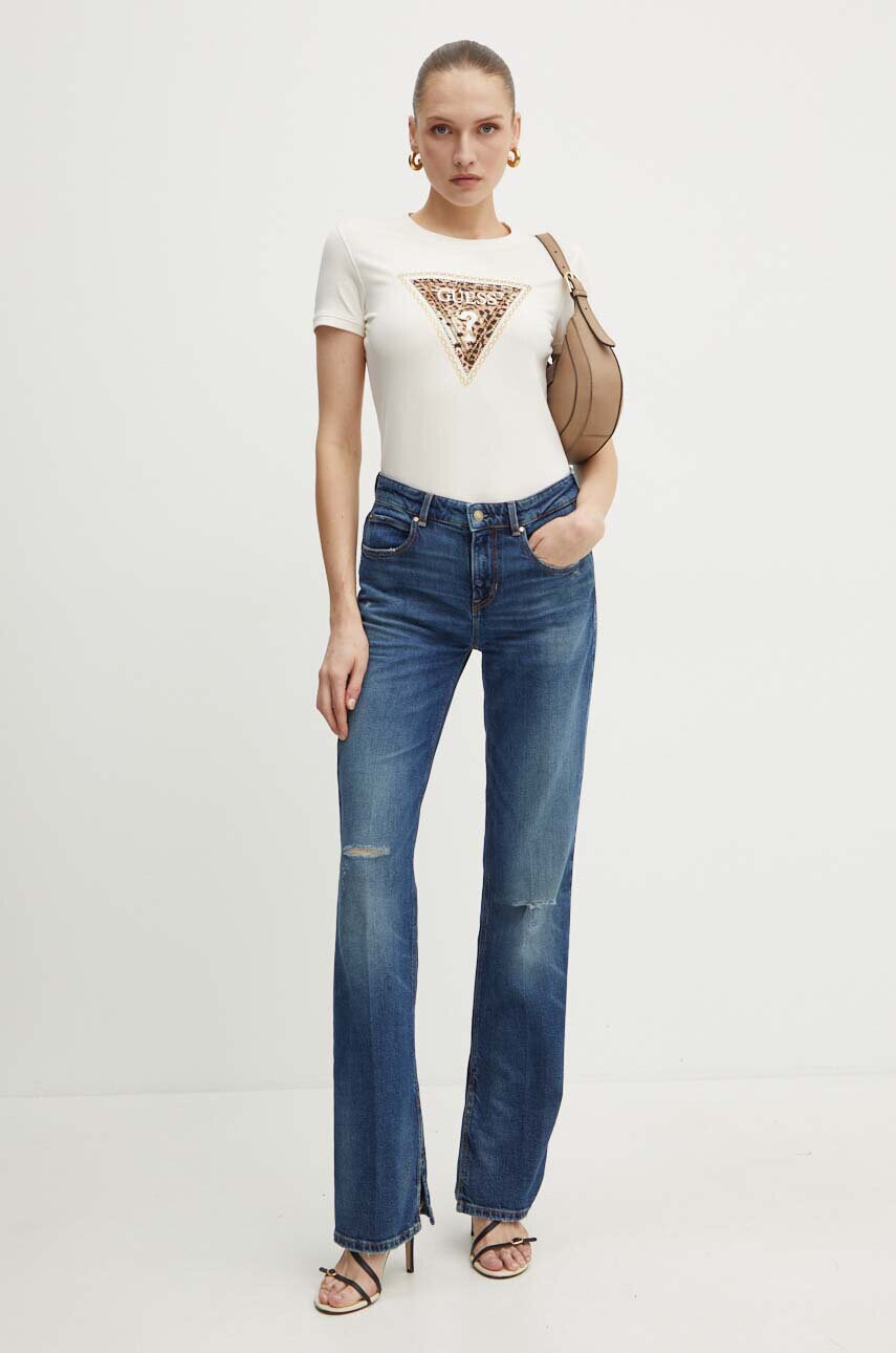 Levně Džíny Guess PAULETTE dámské, medium waist, W4YA0Z D4WBI