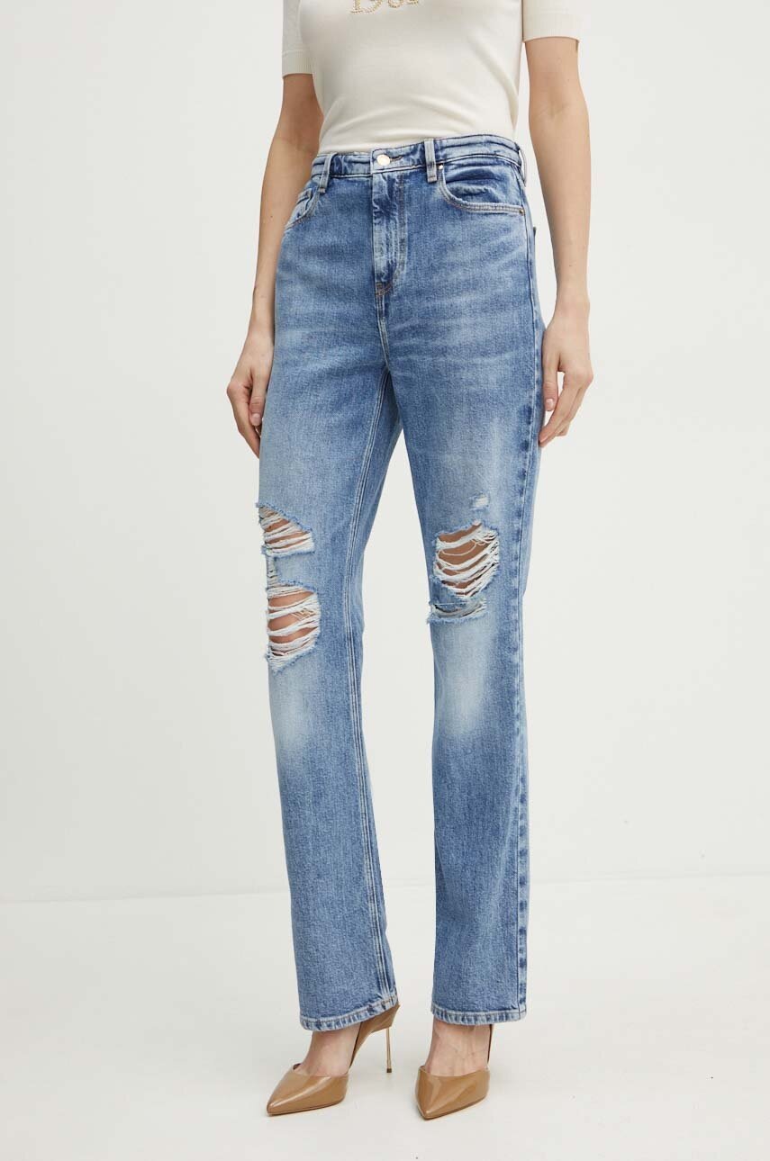 

Дънки Guess с висока талия W4YA33 D4WBH, Син