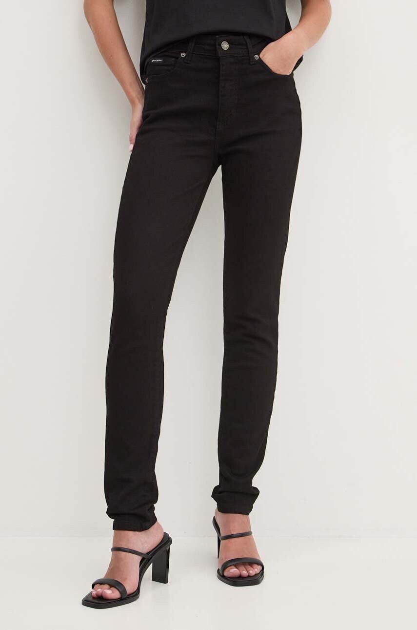 Levně Džíny Guess Jeans dámské, černá barva, W4YA92 D5DL1