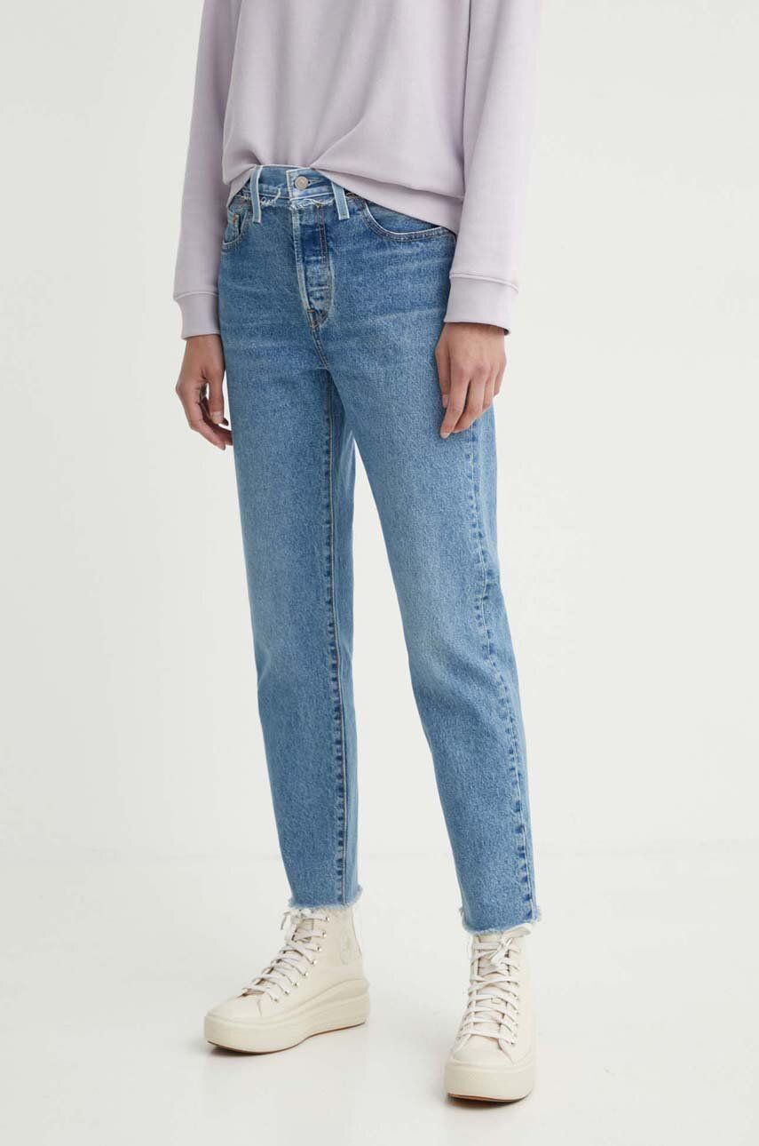 Levi's jeansi 501 CROP SPLIT CRAFT femei high waist, A9425
