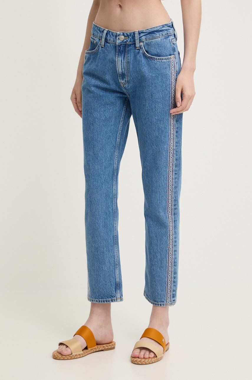 Pepe Jeans jeansi STRAIGHT JEANS MW CRAFT femei high waist, PL204719