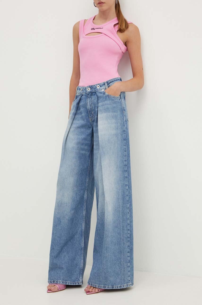 

Дънки Karl Lagerfeld Jeans с висока талия 245J1108, Син