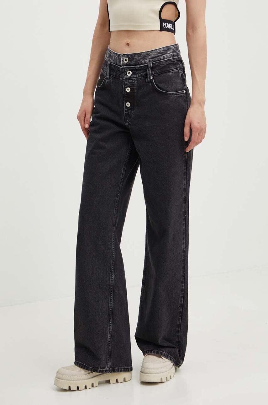 Karl Lagerfeld Jeans jeansi femei high waist, 245J1111 Karl Lagerfeld Jeans jeansi femei high waist, 245J1111
