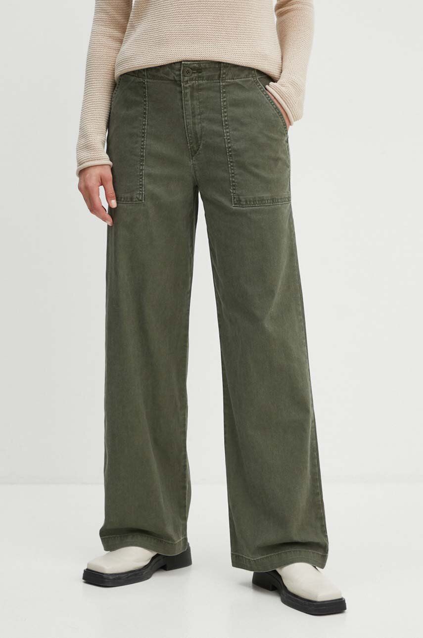 Levi\'s pantaloni femei, culoarea verde, lat, high waist, SURPLUS STRAIGHT