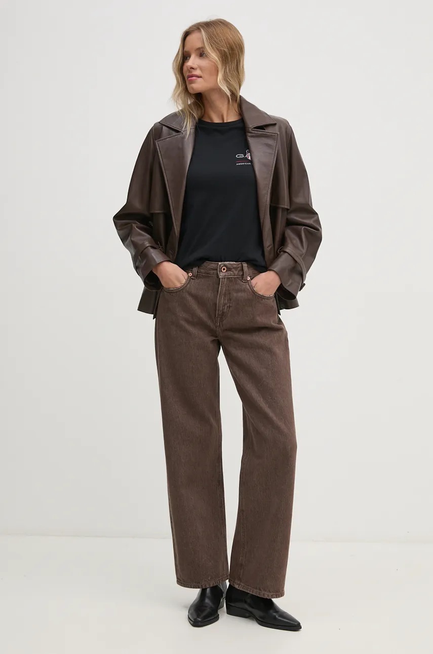 

Дънки Pepe Jeans LOOSE ST JEANS HW с висока талия PL204699YH8, Кафяв