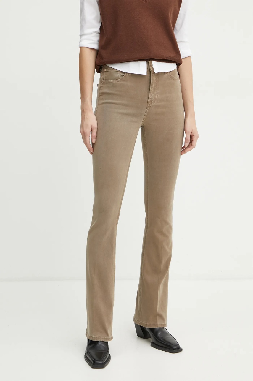 

Дънки Guess в с висока талия W4BA0L WFQYB, Кафяв