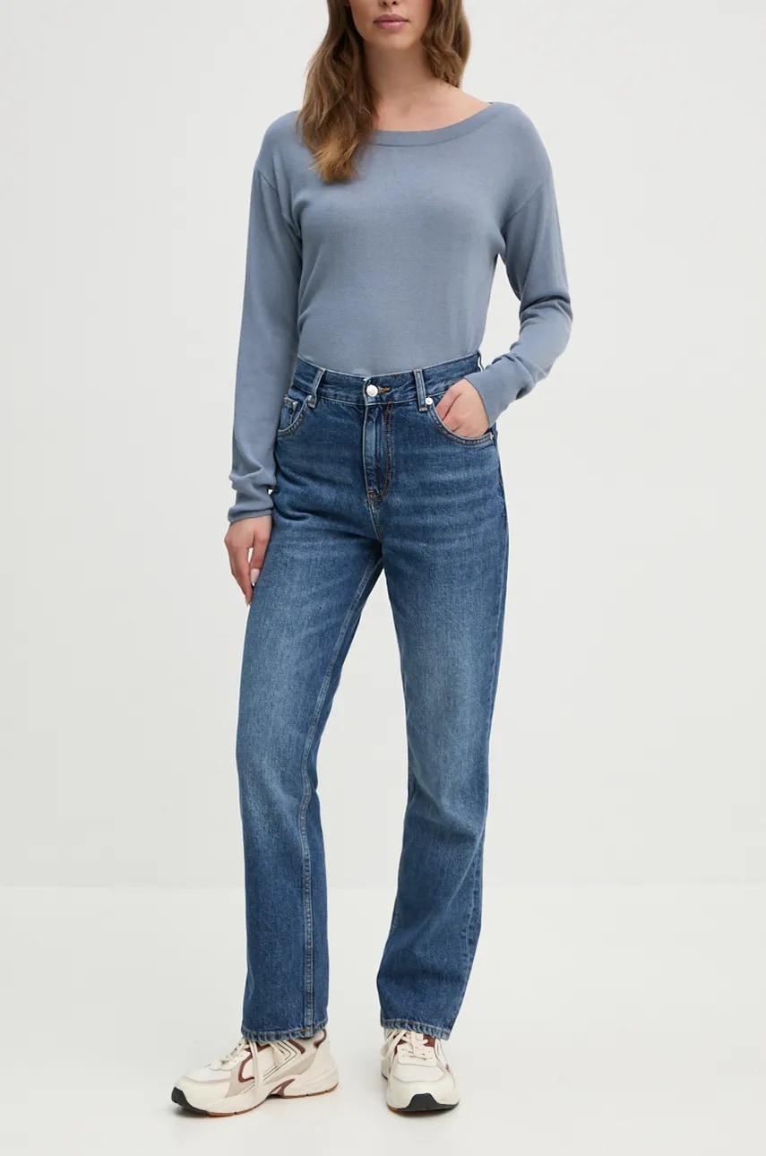 Sisley jeansi femei high waist, 4YRZLE03X Sisley jeansi femei high waist, 4YRZLE03X