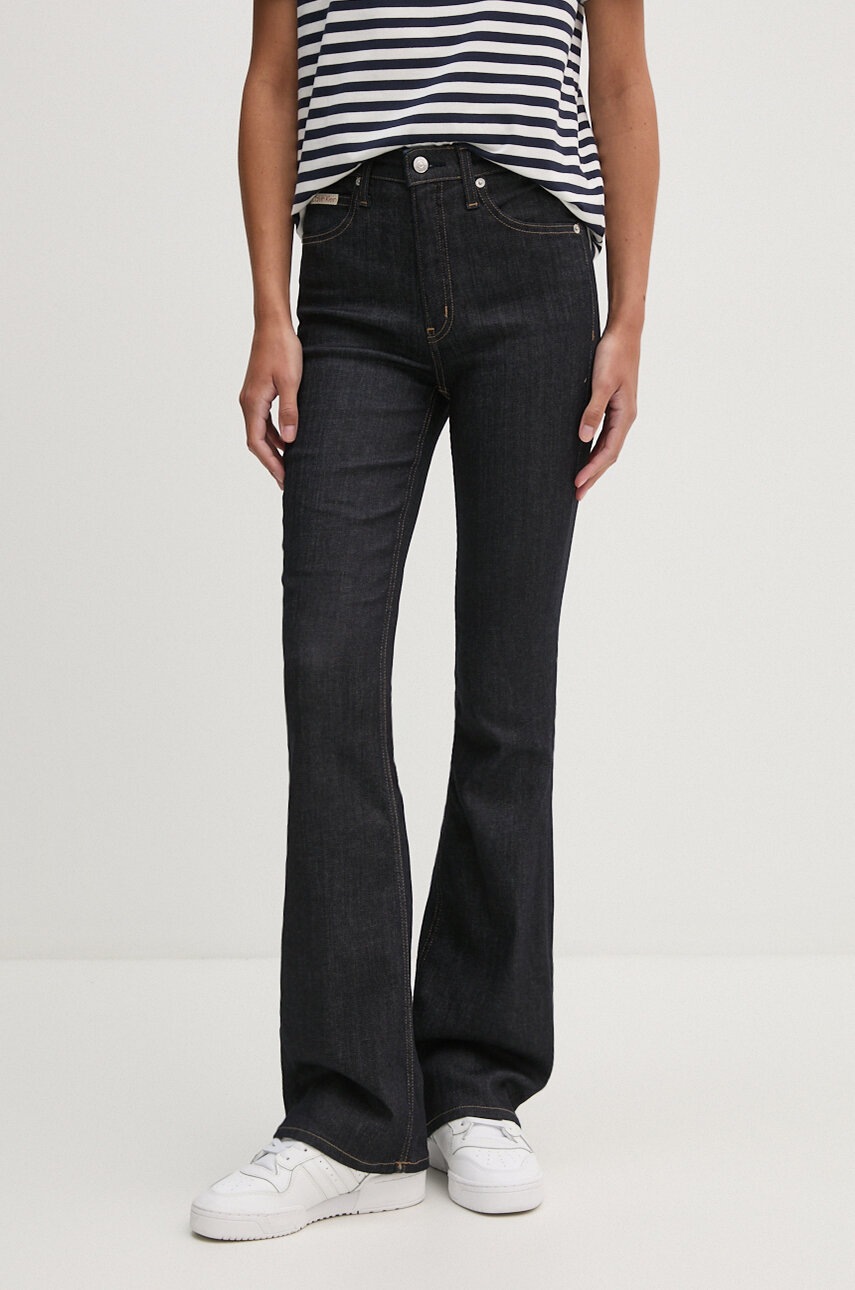 

Дънки Calvin Klein Jeans с висока талия J20J223987, Тъмносин