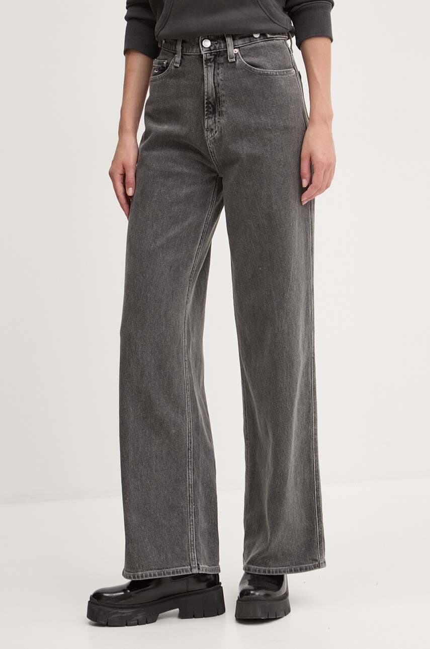 Tommy Jeans jeansi femei, culoarea gri, DW0DW19614