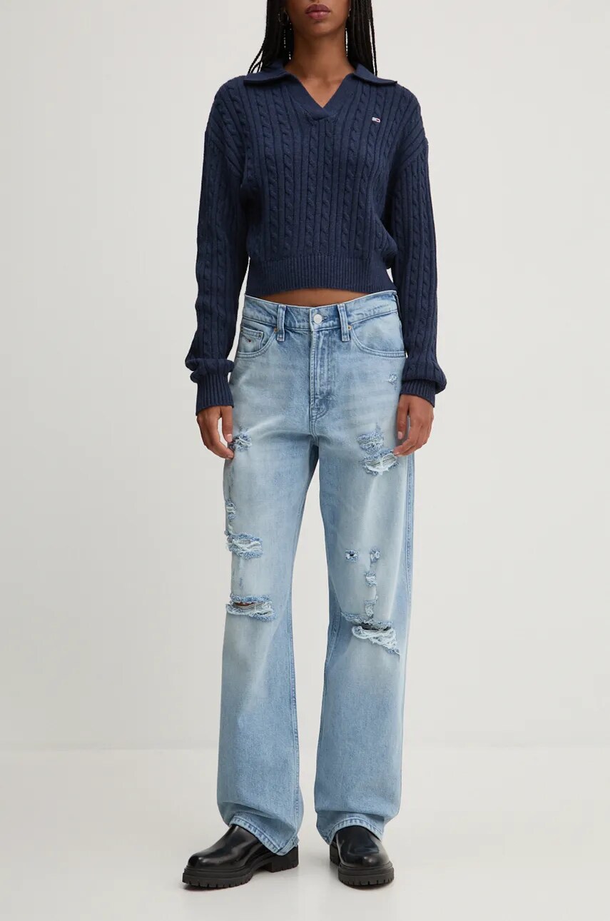 Tommy Jeans jeansi femei high waist, DW0DW19618