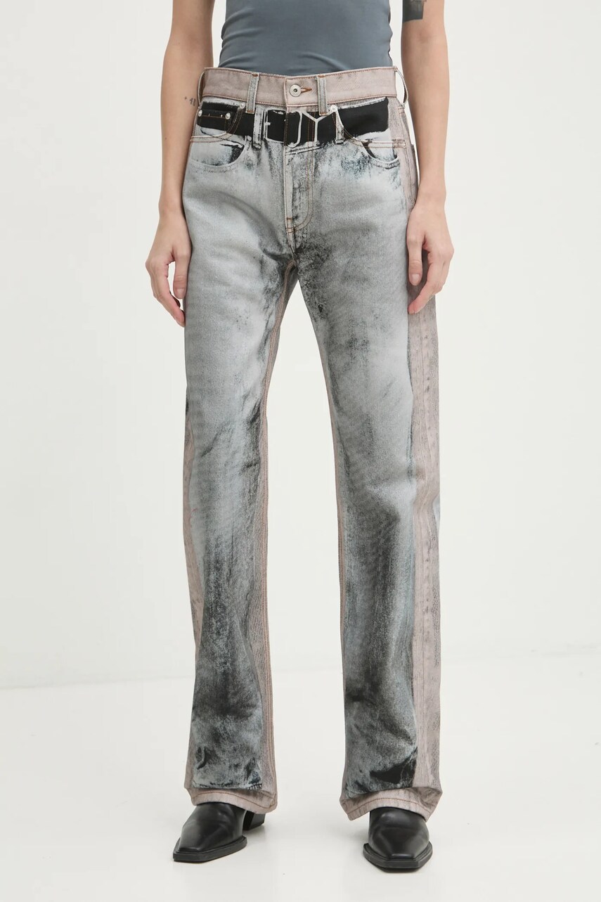 Y/Project jeansi YP TROMPE L'OEIL JEANS femei high waist, 207PA019