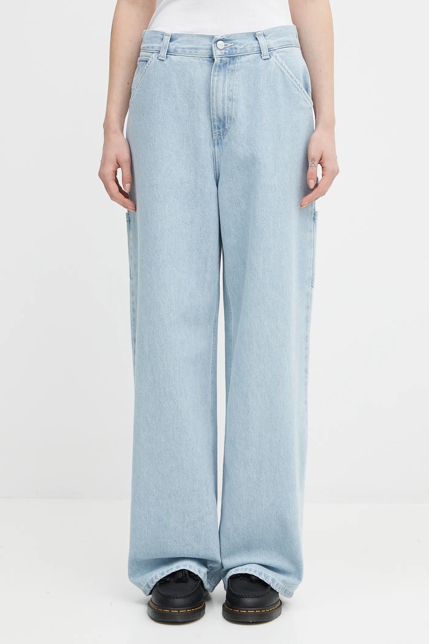 Džíny Carhartt WIP Jens Pant dámské, modrá barva, I032709.0135