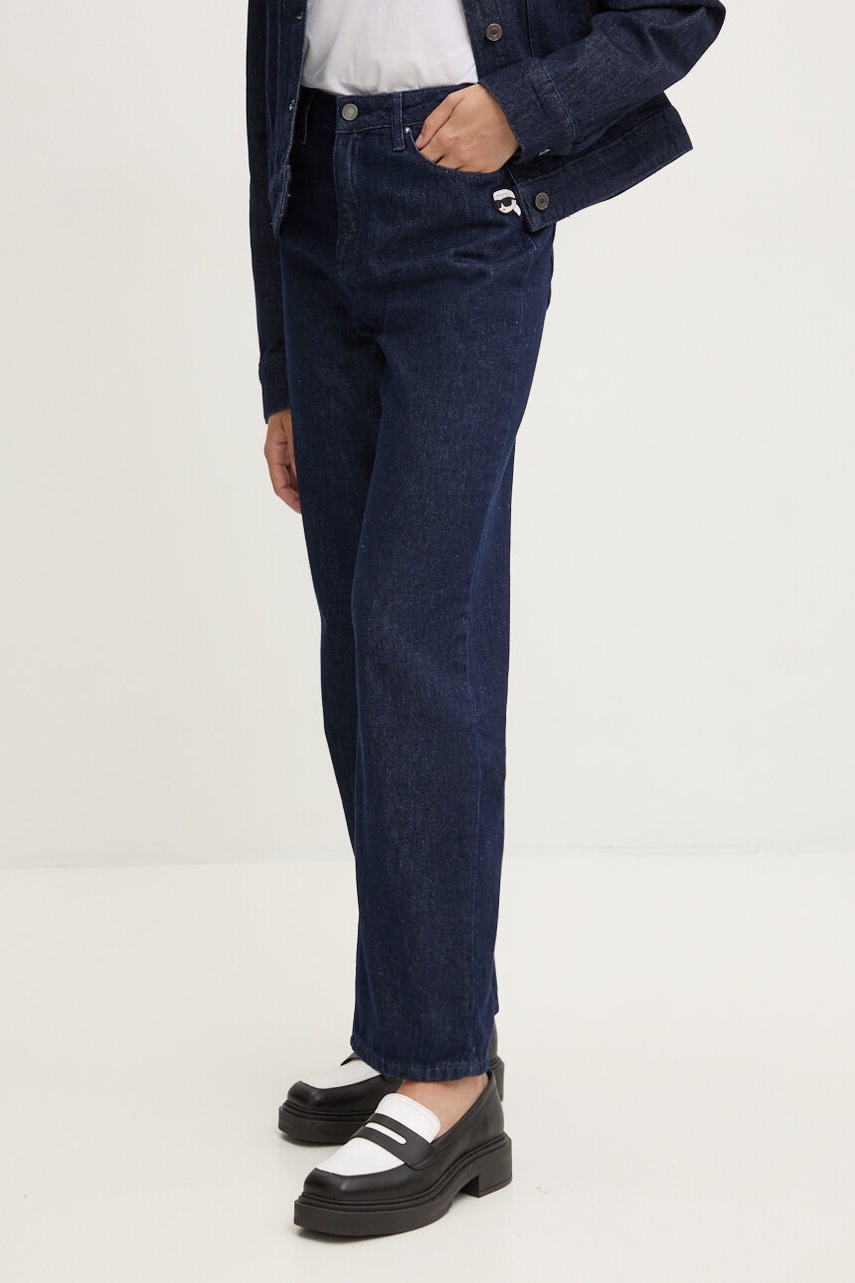 

Дънки Karl Lagerfeld в с висока талия 246W1100, Тъмносин