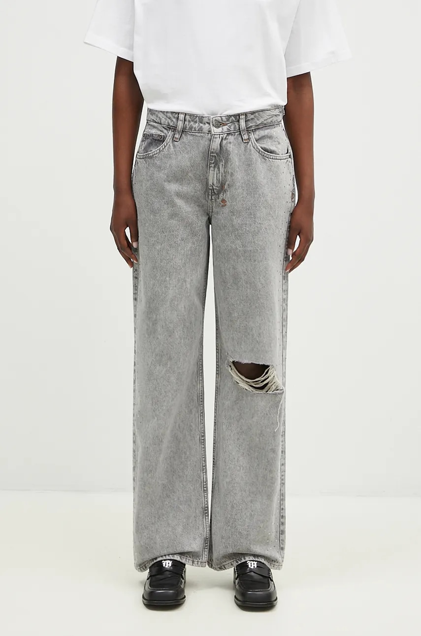 KSUBI jeans Low Rider Dime Krystal Trashed femei high waist, WFA24DJ008