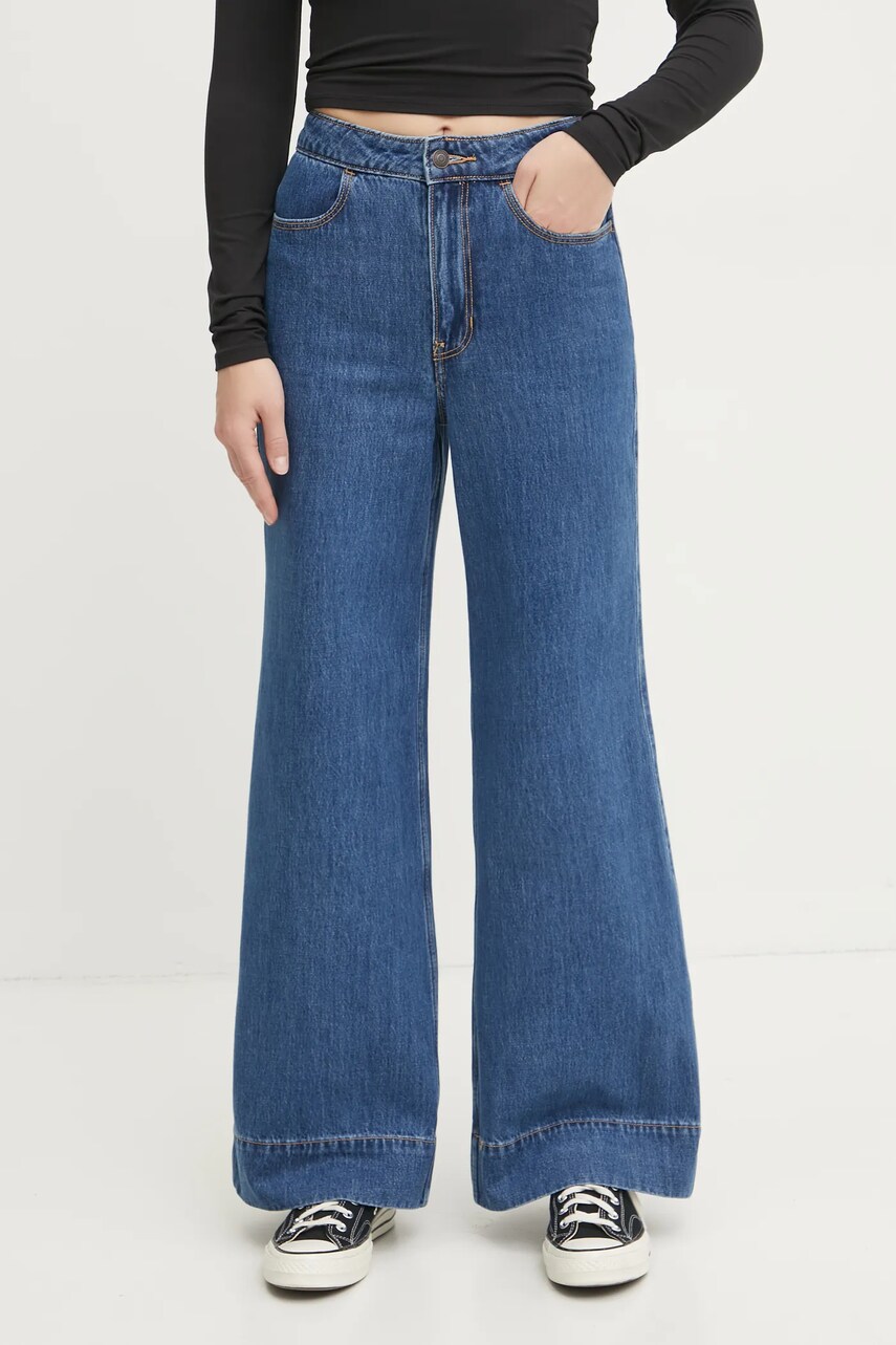 Levně Džíny Hollister Co. dámské, modrá barva, KI355-4433