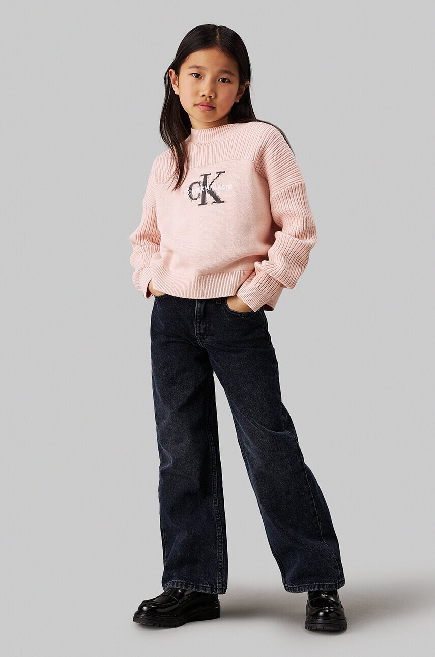 Levně Dětské rifle Calvin Klein Jeans HR WIDE IG0IG02607