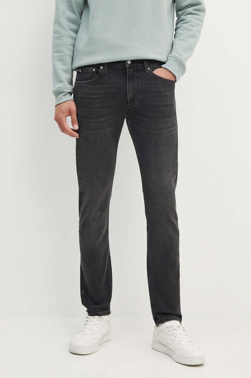 Levně Džíny Calvin Klein Jeans pánské, černá barva, J30J326306