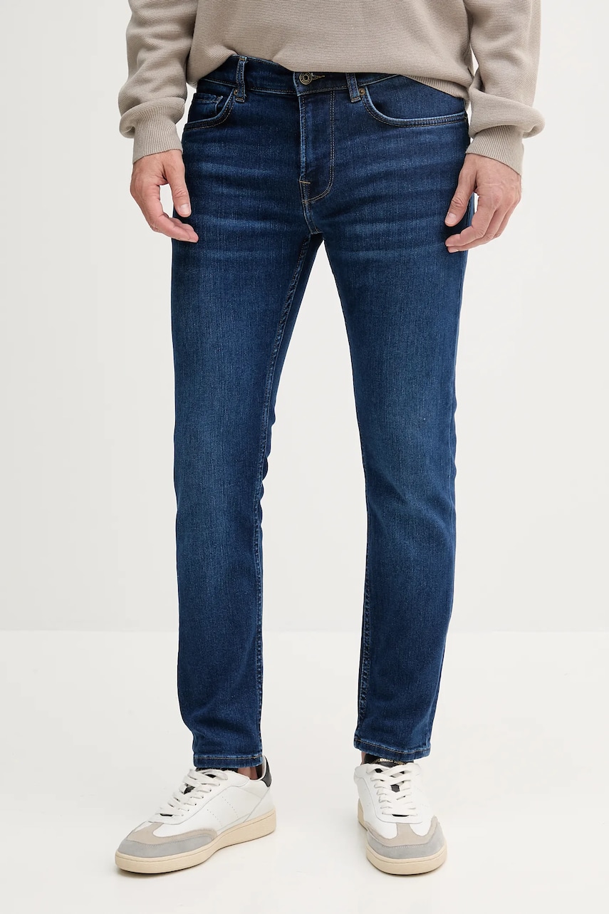 Pepe Jeans jeansi SLIM JEANS barbati, culoarea albastru marin, PM207388DP6 Pepe Jeans jeansi SLIM JEANS barbati, culoarea albastru marin, PM207388DP6
