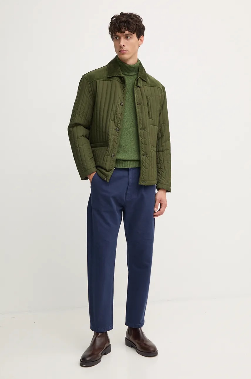Хлопковые брюки United Colors of Benetton цвет синий фасон chinos 43OZUE01M Хлопковые брюки United Colors of Benetton цвет синий фасон chinos 43OZUE01M