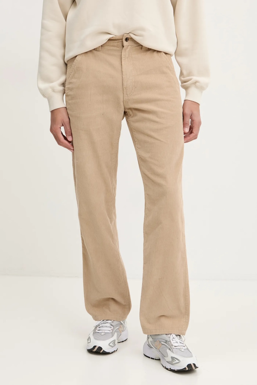 Vans pantaloni de catifea cord culoarea bej, drept, VN000HAP4MG1