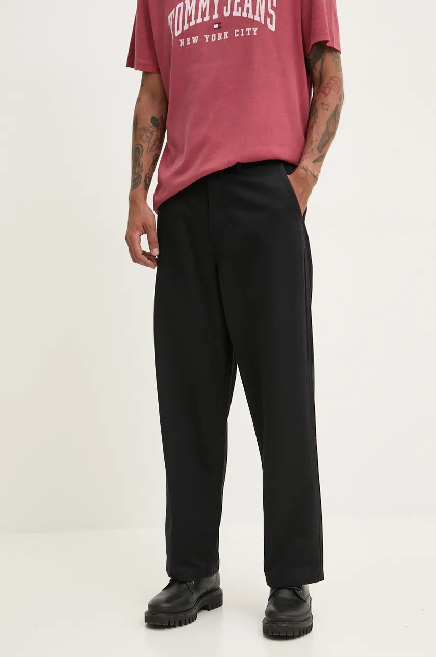 Vans pantaloni de bumbac culoarea negru, cu fason chinos, VN000HZDBLK1