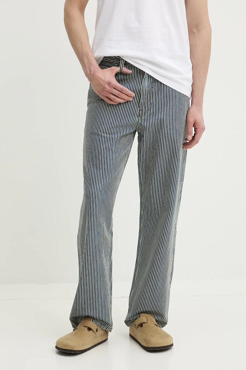 Levi\'s pantaloni de bumbac culoarea albastru marin, drept, 568 LOOSE STRT