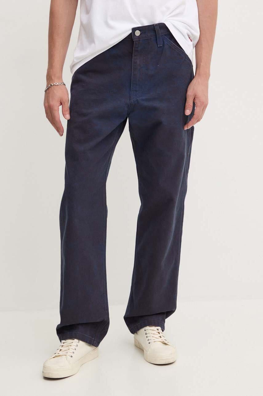 Levi's pantaloni de bumbac culoarea albastru marin, drept, 568 LOOSE STRT Levi's pantaloni de bumbac culoarea albastru marin, drept, 568 LOOSE STRT
