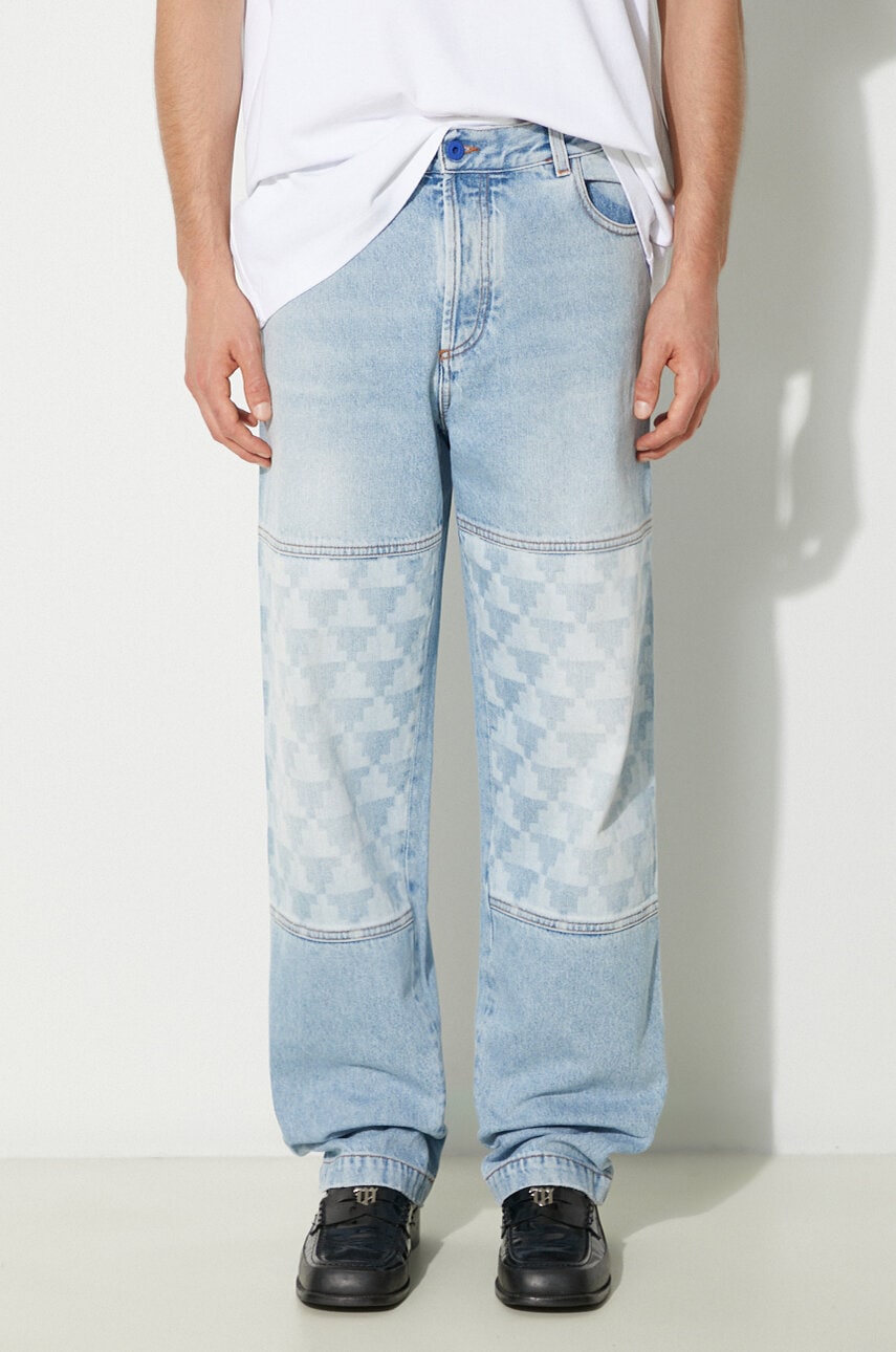Marcelo Burlon jeansi Laser Cross Dnm Straight Pant barbati CMYA030F24DEN0034034 Marcelo Burlon jeansi Laser Cross Dnm Straight Pant barbati CMYA030F24DEN0034034