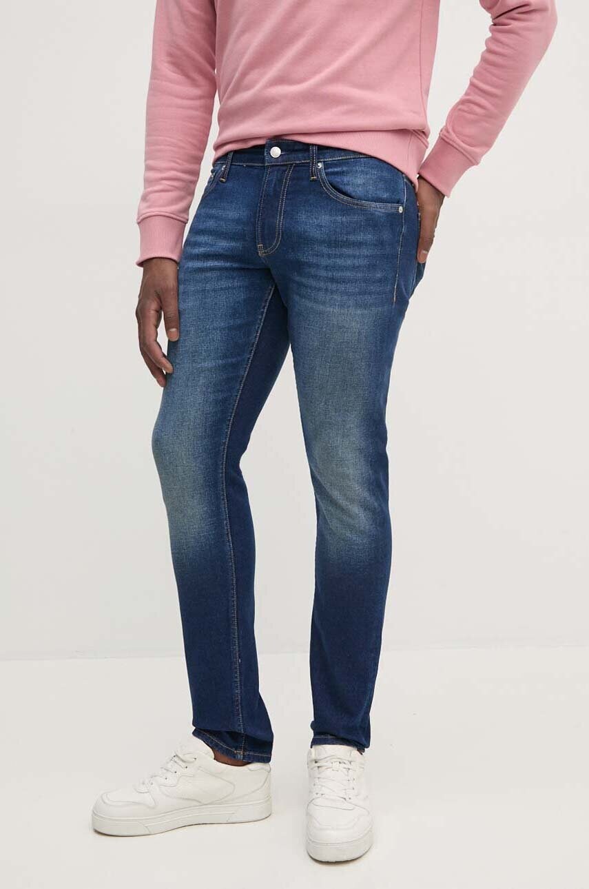 Levně Džíny Calvin Klein Jeans pánské, tmavomodrá barva, J30J325980