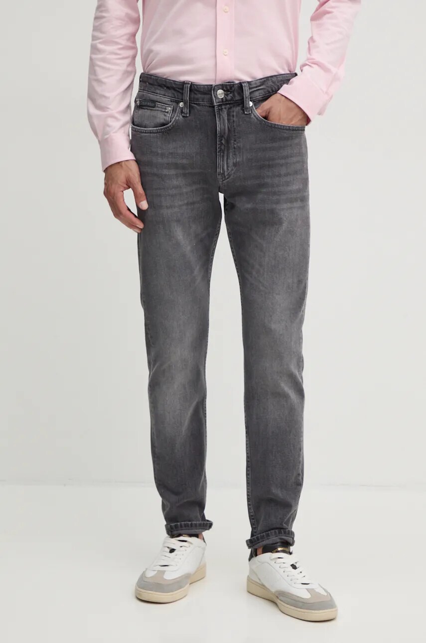Levně Džíny Calvin Klein Jeans pánské, šedá barva, J30J326008