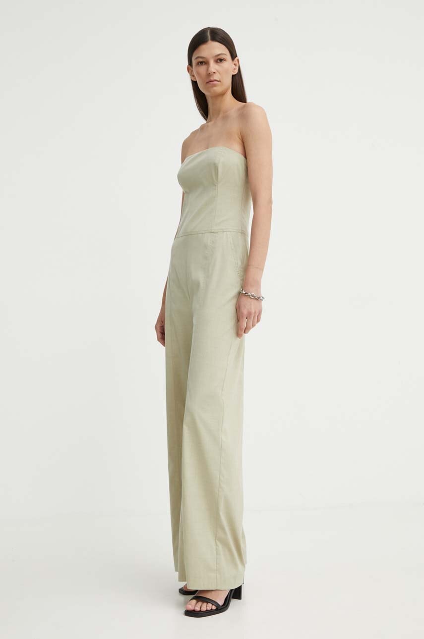 Samsoe Samsoe salopeta SARAI culoarea verde, cold shoulder, F24200071