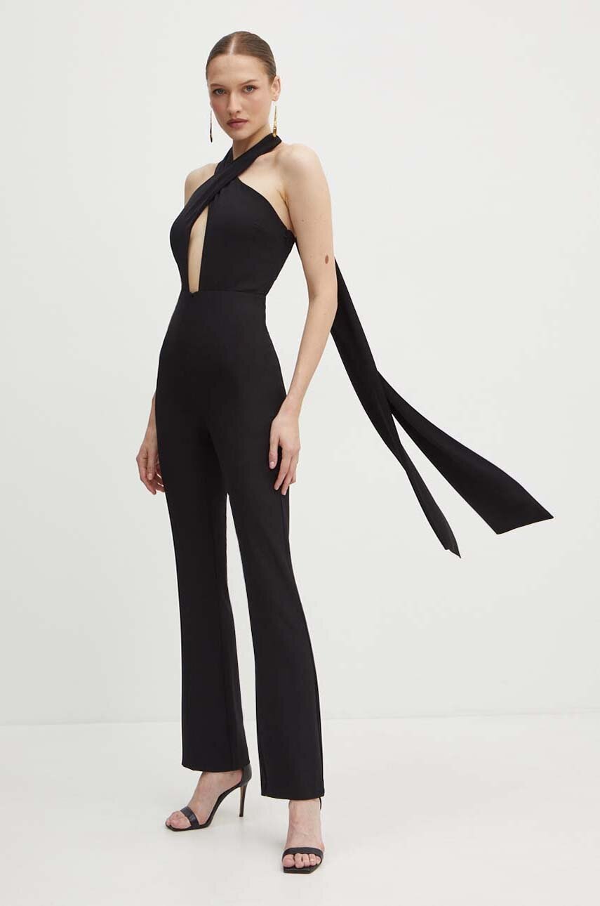 Patrizia Pepe kombinezon kolor czarny z dekoltem w szpic 8T0044 A454