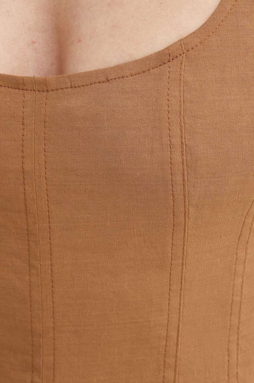 Λινό ολόσωμο A.L.C. Isabel χρώμα: καφέ, 4JUMP00173 φωτογραφία