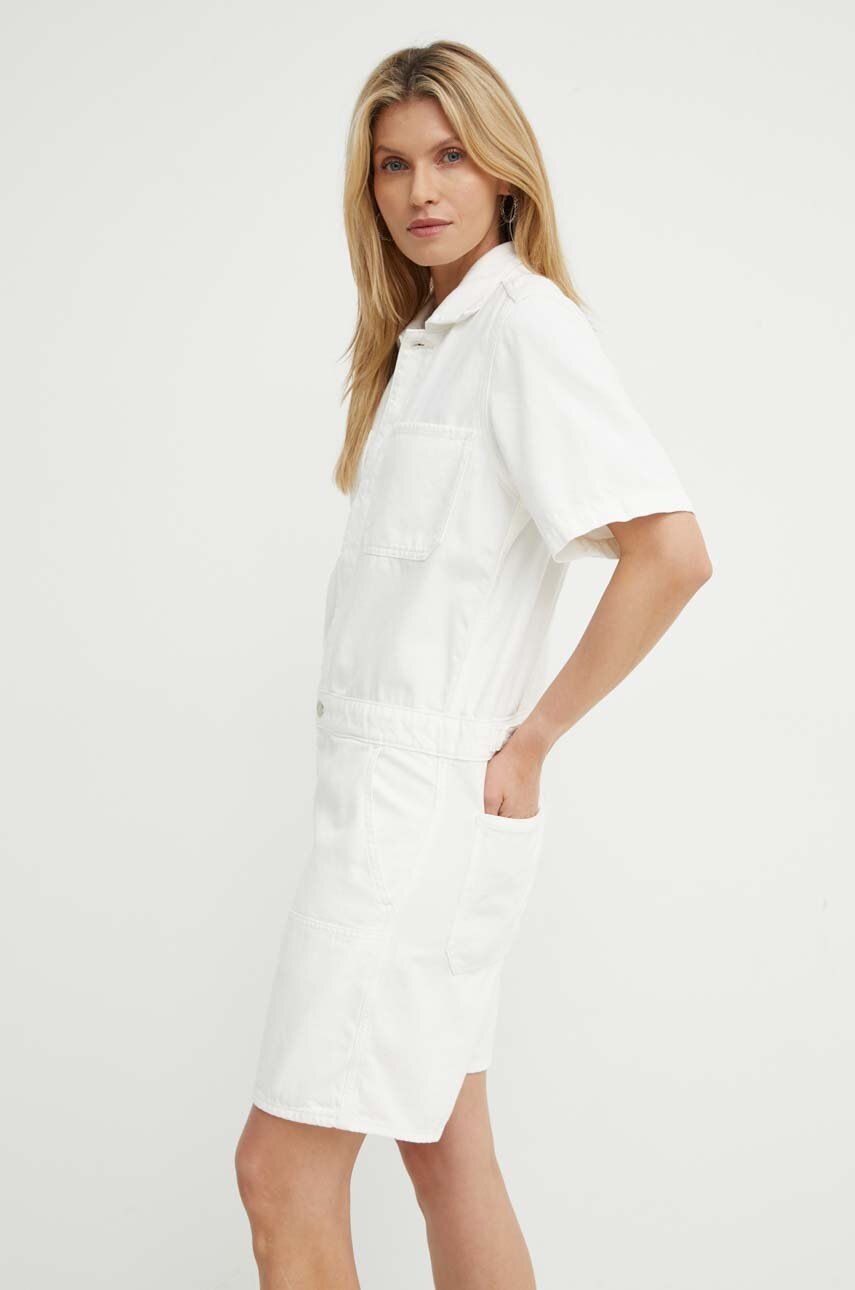 Джинсовий комбінезон G-Star Raw колір сірий з бавовни з коміром D24394-D551 